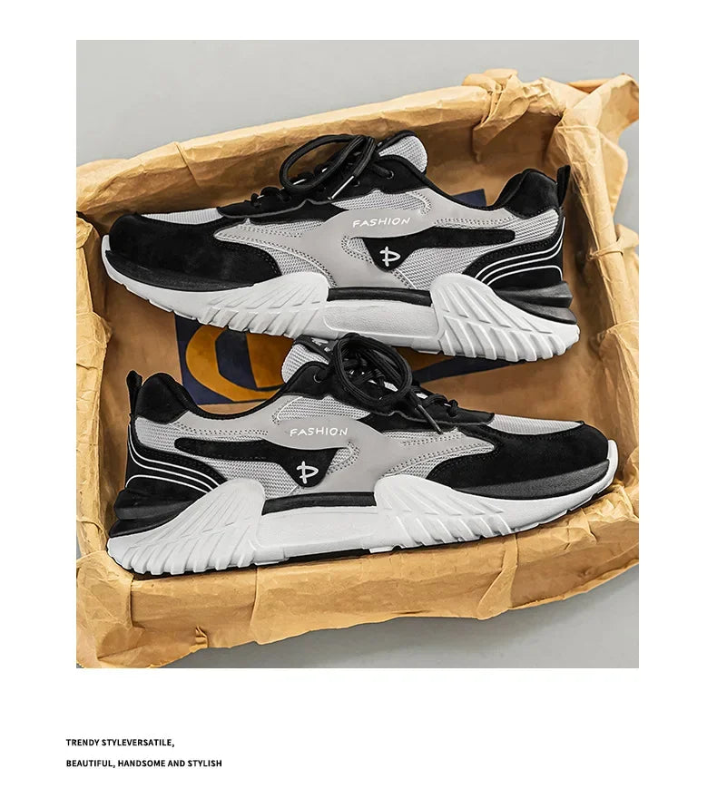 Spring Fashion Mesh Breathable Man Shoes Outdoor Non‑slip Running Sneakers Versatile Lightweight Comfortable Casual Sports Shoes