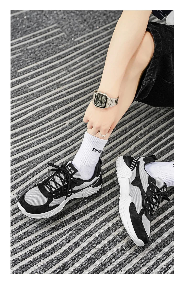 Spring Fashion Mesh Breathable Man Shoes Outdoor Non‑slip Running Sneakers Versatile Lightweight Comfortable Casual Sports Shoes