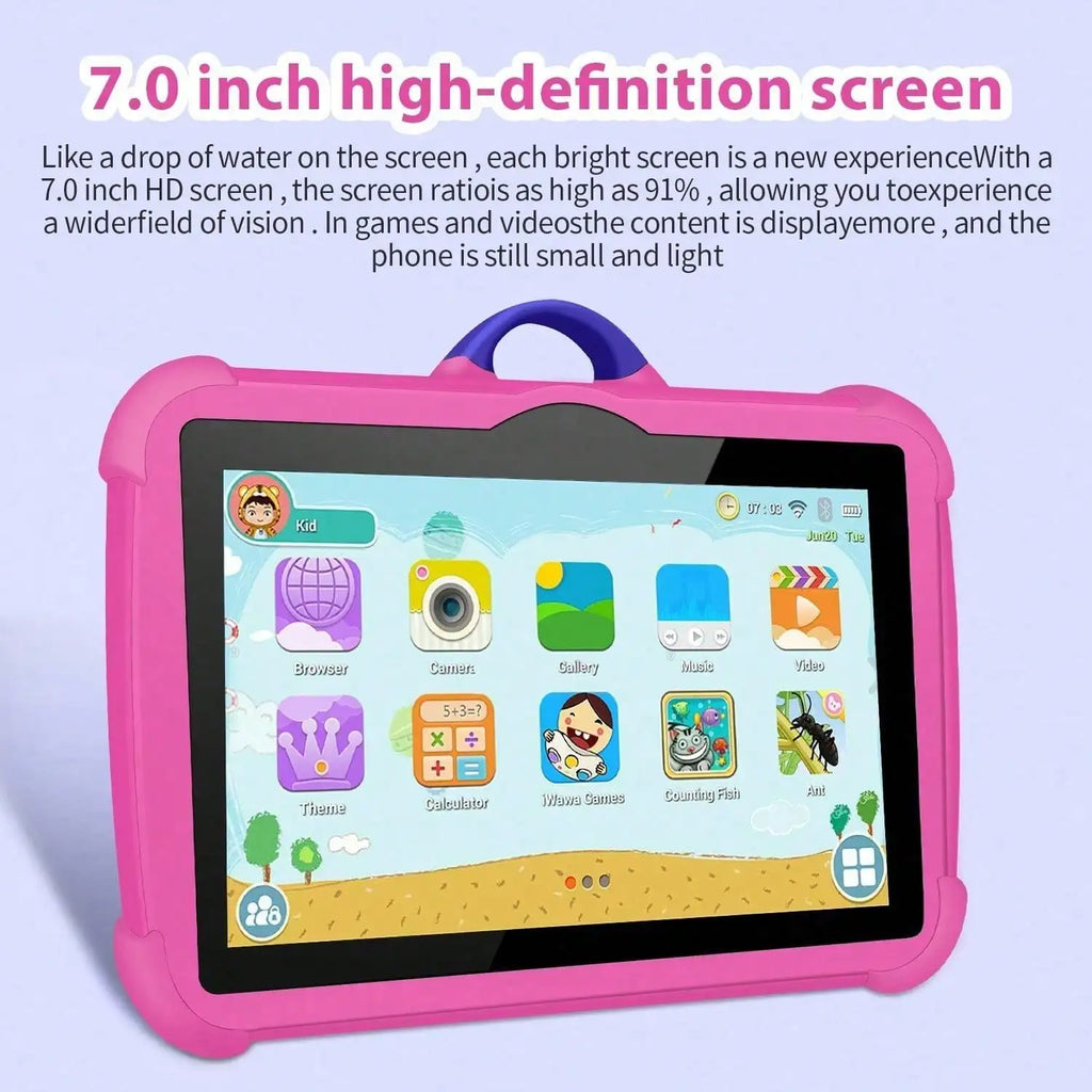 7-Inch Educational Tablet Android 13, 4GB + 64GB Quad Core, IPS HD Display, Parental Controls & Learning Games, Silicone Case, For Students
