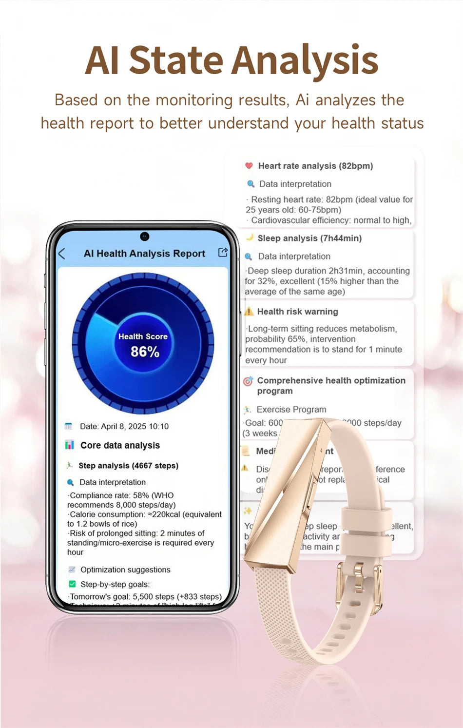 Global Version Smart Wristbands Bluetooth Smartband Fitness Tracker Heart Rate Blood Oxygen Sleep Monitor Health Smart Bracelet