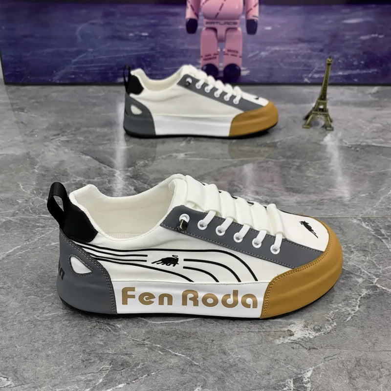 Men Chunky Sneakers Fashion Casual Secondary Leather Cowhide Fabric Breathable Increased Internal Cover Bottom Platform Shoes