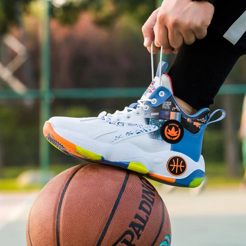 Men's Sneaker High Top Basketball Shoes New Casual Anti-slip Sport Breathable Running Shoes Style Unisex EEE