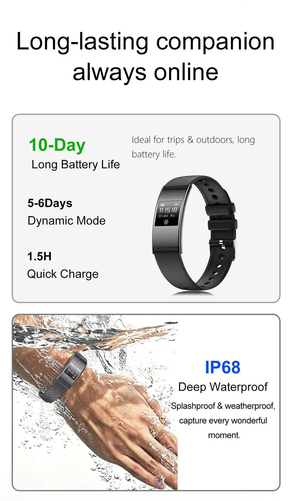 2026New 4.9mm Ultra-Thin SmartBracelet 24/7Health Monitoring IP68 Waterproof  Sports Mode Bluetooth Call Smart Bracelet Women