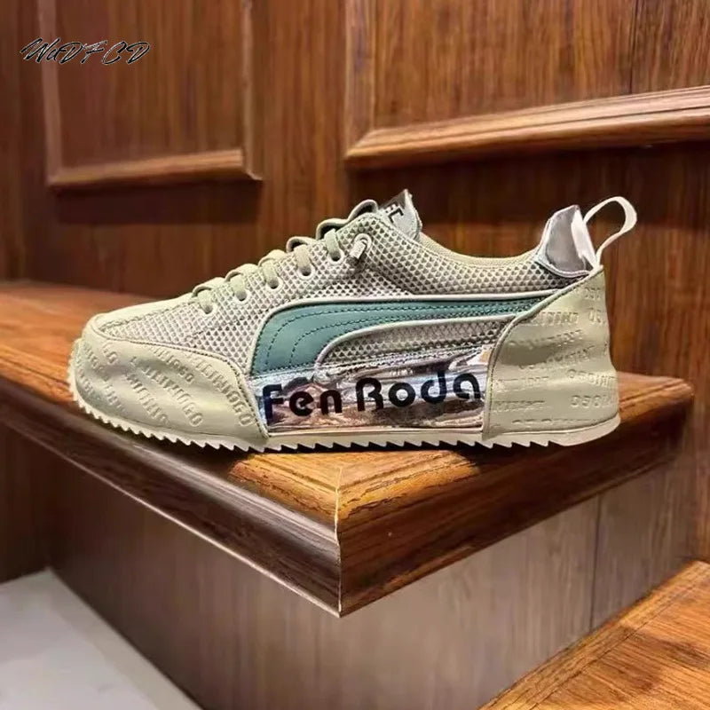 Sneakers Casual Mens Designer Cover Bottom Board Shoes Fashion Leather Fabric Breathable Increased Internal Platform Sport Shoes