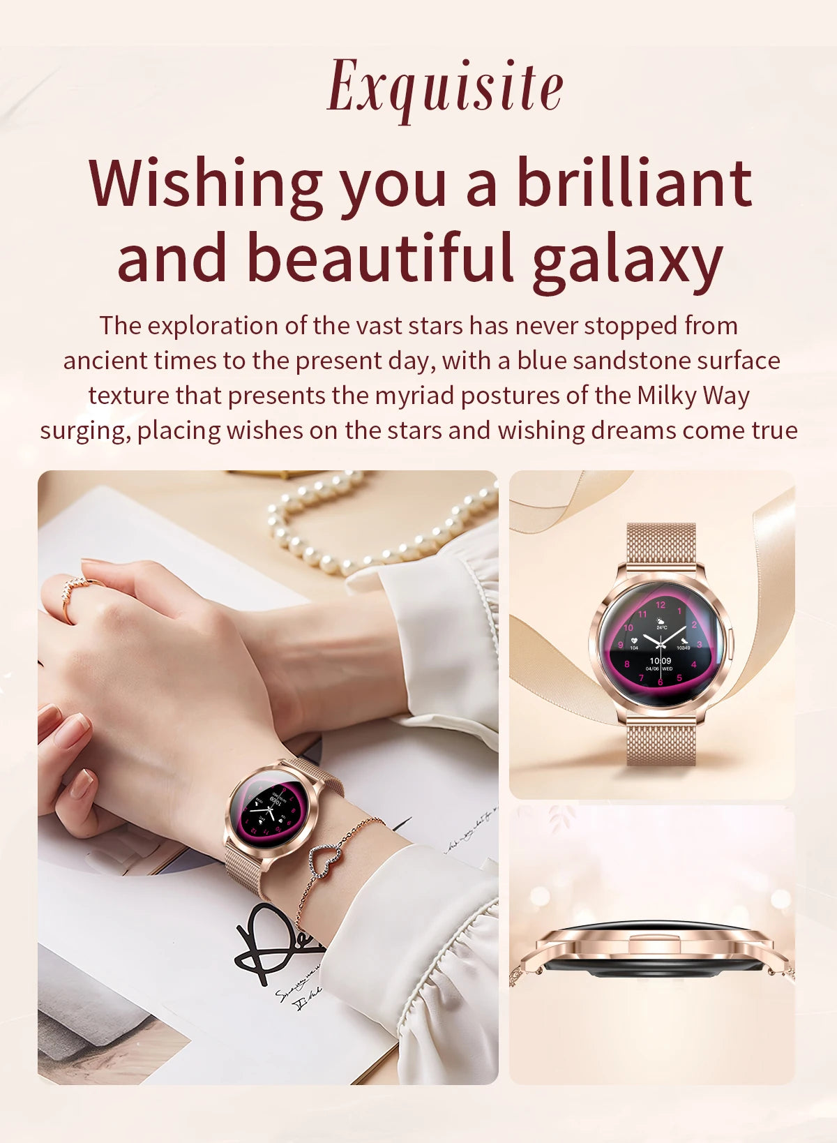 New Smart Watch Women 1.32"Ultra-thin AMOLED HD Screen Sport Fitness Bracelet Custom Watch Face Bluetooth Call Luxury Smartwatch