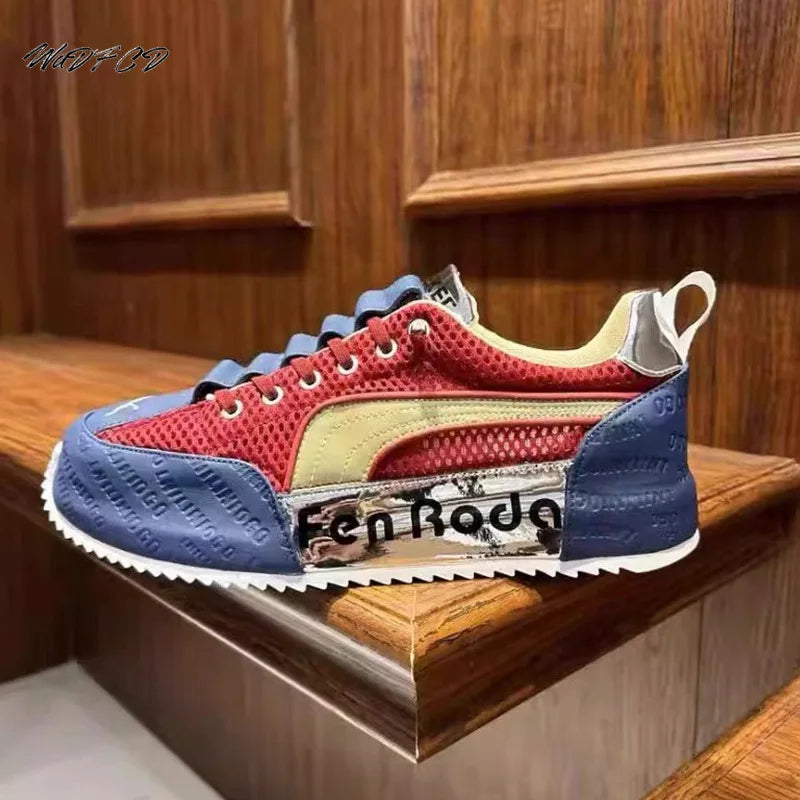 Sneakers Casual Mens Designer Cover Bottom Board Shoes Fashion Leather Fabric Breathable Increased Internal Platform Sport Shoes