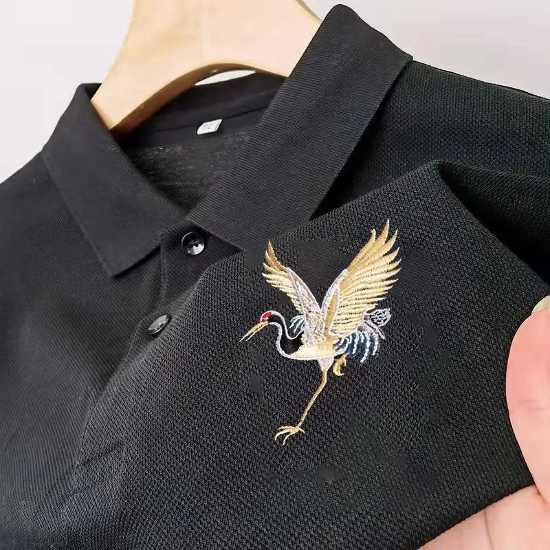 Men's Short-Sleeve Polo Shirt with CraneTops Embroidery Tees