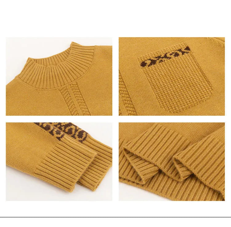 Pull Femme New High Collar Ladies Pullovers Long Sleeve Autumn Winter Knitwears Vintage Warm Sweaters For Women 2026 Bottom Tops