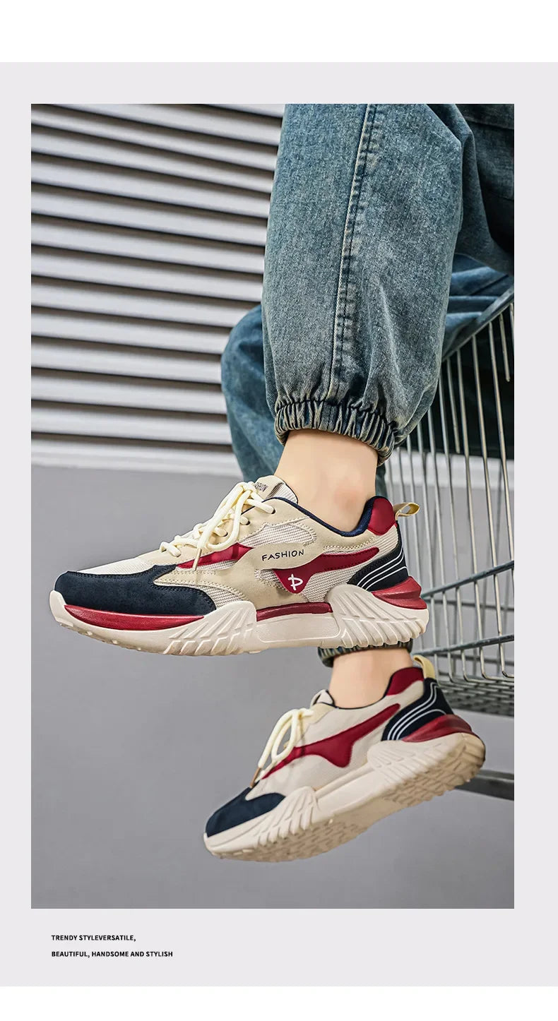 Spring Fashion Mesh Breathable Man Shoes Outdoor Non‑slip Running Sneakers Versatile Lightweight Comfortable Casual Sports Shoes