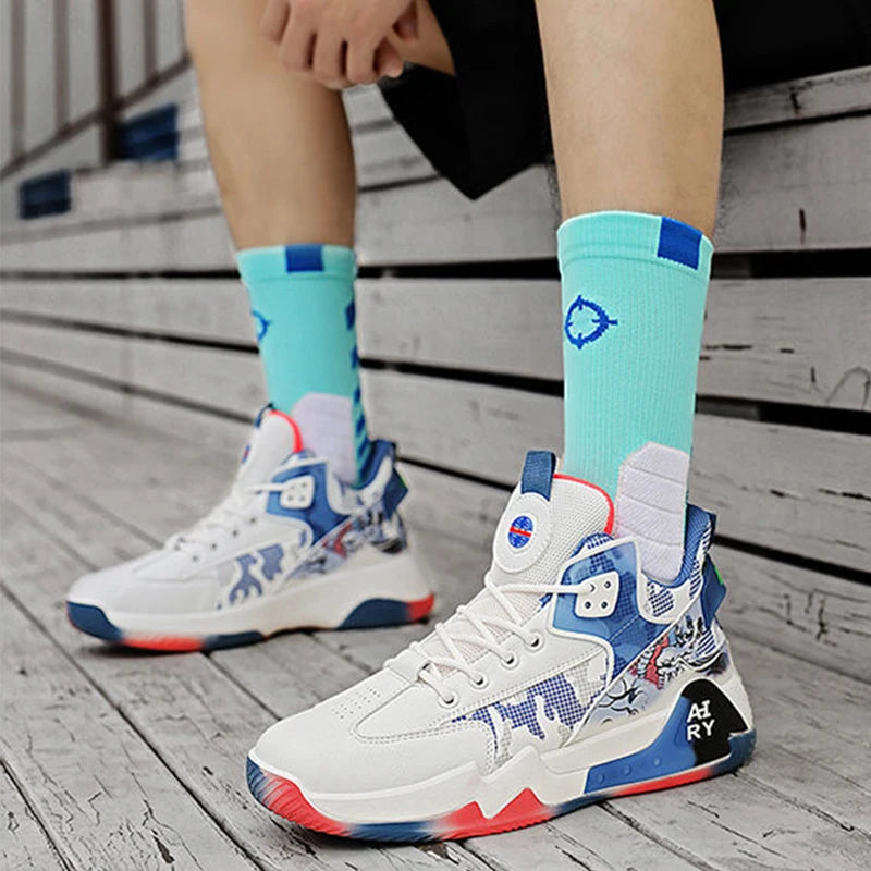 Men's Sneaker High Top Basketball Shoes New Casual Anti-slip Sport Breathable Running Shoes Style Unisex EEE
